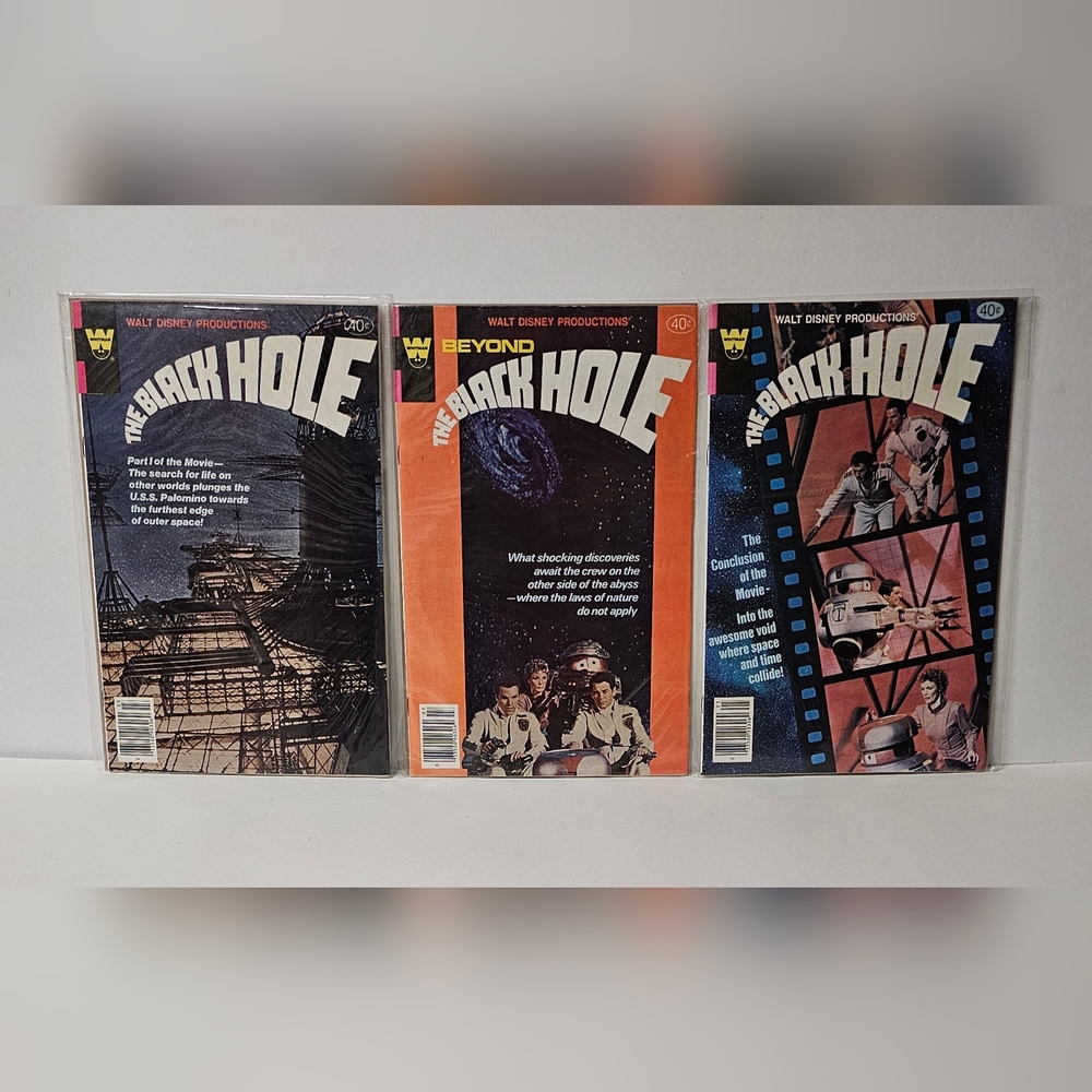 The Black Hole #1 #2 #3 Comic Book Complete Set Vintage Walt Disney 1980 Whitman